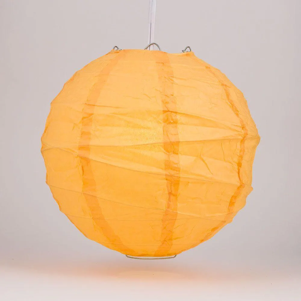 12-Pack 24 Inch Papaya Free-Style Ribbing Round Paper Lantern