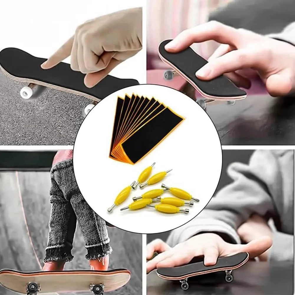 12 Pack Fingerboard Grip Tape Sticky Foam Sticker Replacement   Screwdriver Tool Nut Driver Replacement for Finger Skateboards Accessories