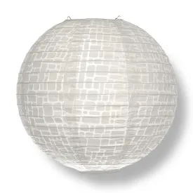 12" Modern Stone Japanese Kozo Unryu Fibrous Paper Lantern Shade