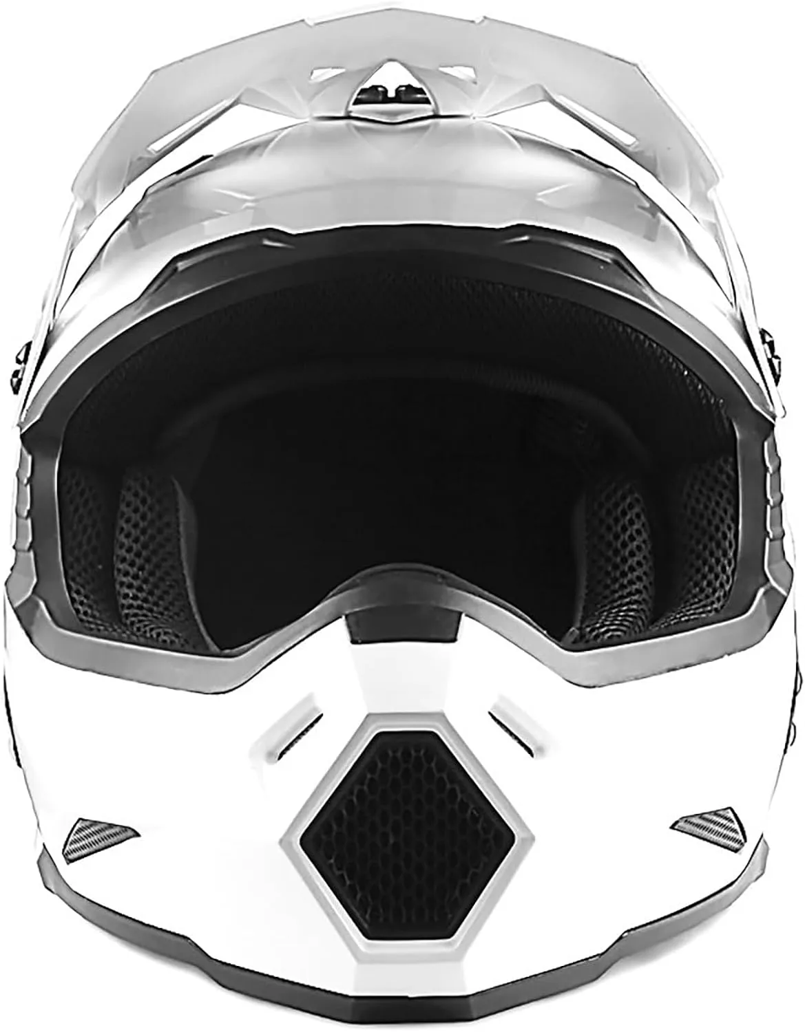 1Storm Adult Motocross Helmet BMX MX ATV Dirt Bike Four Wheeler Quad Motorcycle Full Face Helmet Racing Style: HF801 Glossy White