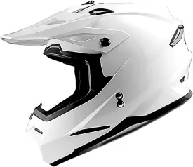 1Storm Adult Motocross Helmet BMX MX ATV Dirt Bike Four Wheeler Quad Motorcycle Full Face Helmet Racing Style: HF801 Glossy White