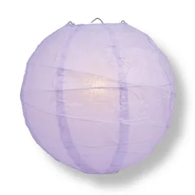 24 Inch Lavender Free-Style Ribbing Round Paper Lantern