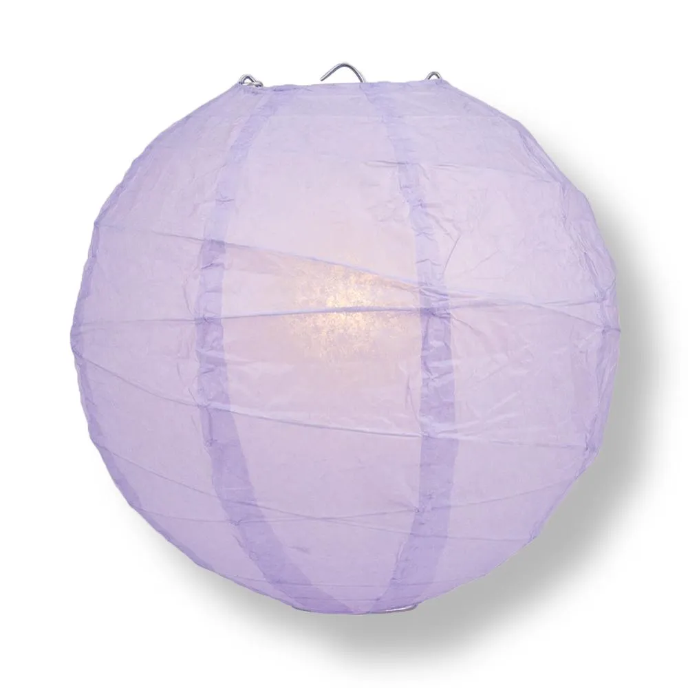 24 Inch Lavender Free-Style Ribbing Round Paper Lantern