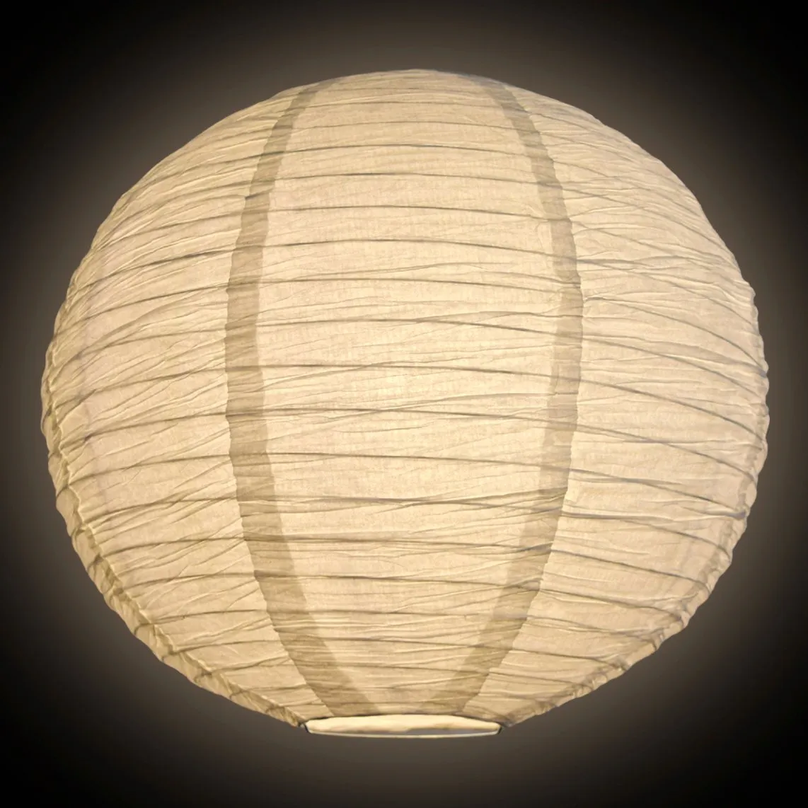 5 PACK | 12 Inch White Parallel Ribbing Round Crepe Paper Lanterns