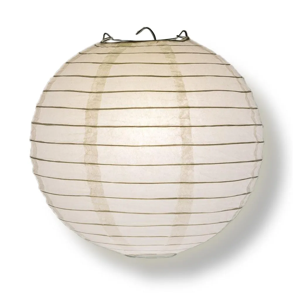 50-Pack 20 Inch White Parallel Ribbing Round Paper Lanterns