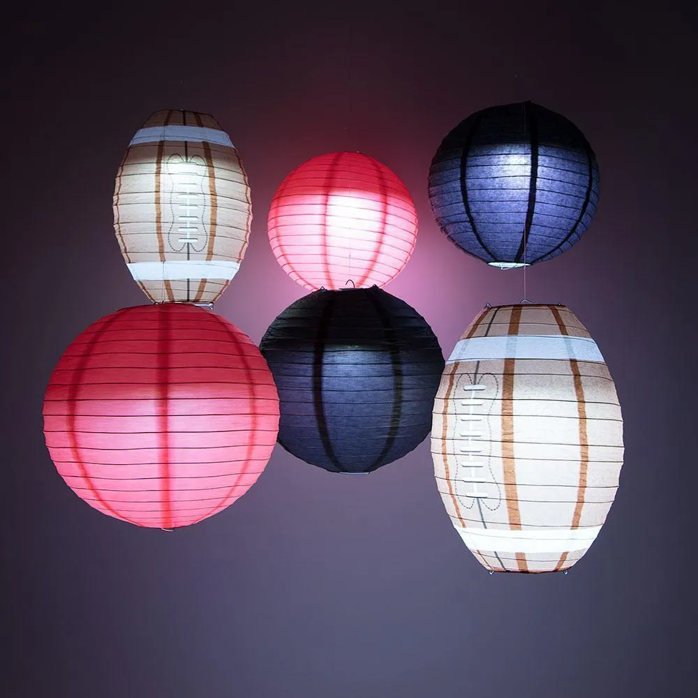 Atlanta Pro Football Paper Lanterns 6pc Combo Tailgating Party Pack (Black/Red)