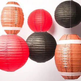 Atlanta Pro Football Paper Lanterns 6pc Combo Tailgating Party Pack (Black/Red)
