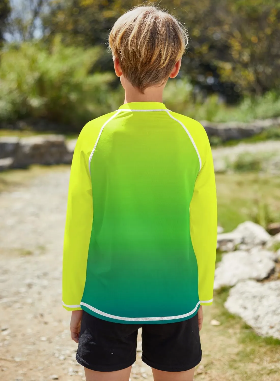 BesserBay Boys UPF 50  Half Zip Rash Guard UV Protection Raglan Long Sleeve Swim Shirt 4-12 Years