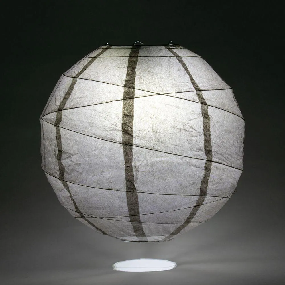 BLOWOUT 10" Driftwood Grey Round Paper Lantern, Crisscross Ribbing, Chinese Hanging Wedding & Party Decoration