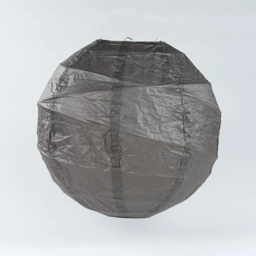 BLOWOUT 10" Driftwood Grey Round Paper Lantern, Crisscross Ribbing, Chinese Hanging Wedding & Party Decoration