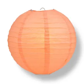 BLOWOUT 30" Peach / Orange Coral Jumbo Round Paper Lanterns, Parallel Ribbing (Value Packs)