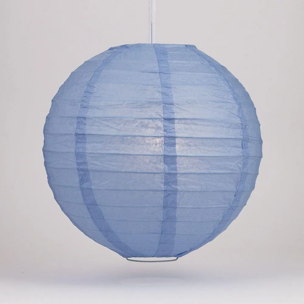 BLOWOUT 36" Serenity Blue Jumbo Round Paper Lanterns, Parallel Ribbing (Value Packs)