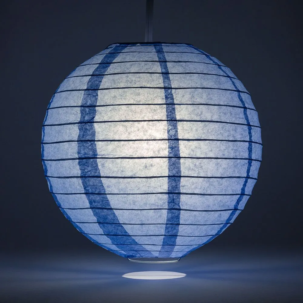 BLOWOUT 36" Serenity Blue Jumbo Round Paper Lanterns, Parallel Ribbing (Value Packs)