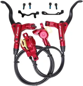 BUCKLOS MTB Hydraulic Disc Brakes, Mountain Bike Left Front 800mm Right Rear 1450mm Hydraulic Brake Set Aluminum Alloy Levers with Calipers PM/is Adapter Fit EBike/Fat Bike