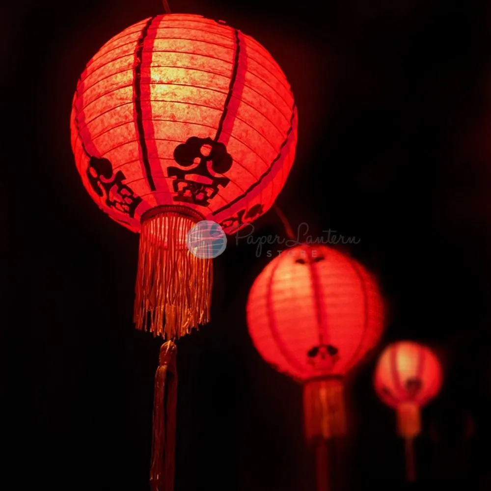 BULK PACK (6) 30 Inch Jumbo Traditional Chinese New Year Paper Lanterns with Tassel