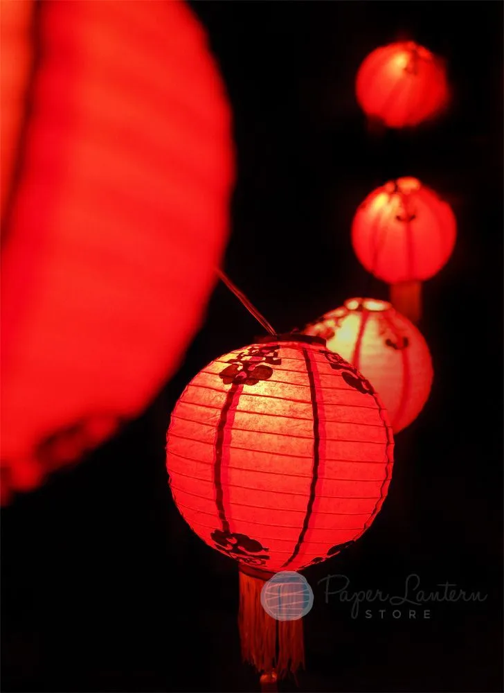 BULK PACK (6) 30 Inch Jumbo Traditional Chinese New Year Paper Lanterns with Tassel
