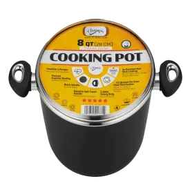 Champs Black Pot NS Speckled Inside w/ Glass Lid 8 qrt
