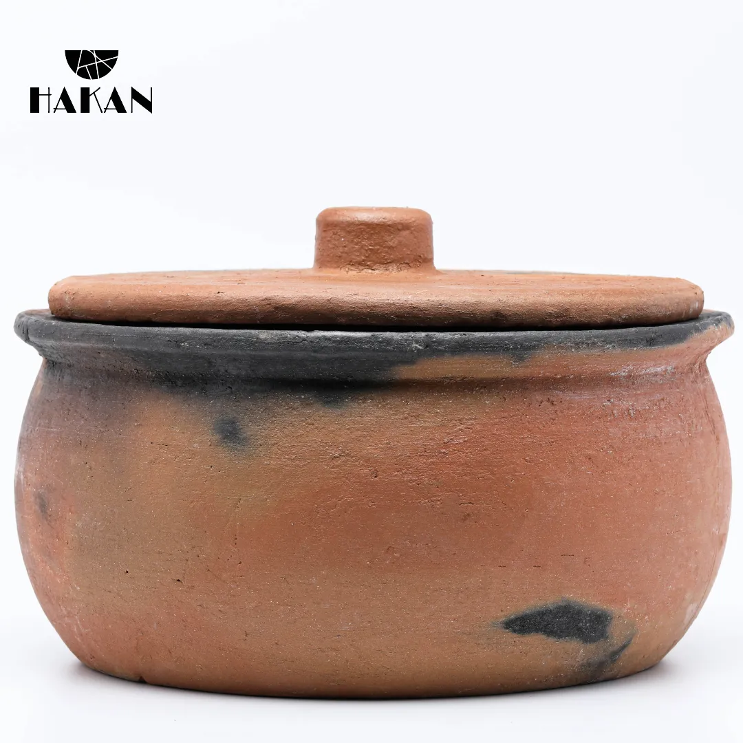 Hakan Efes Clay Pot with Lid, Unglazed Twice-Baked Terracotta