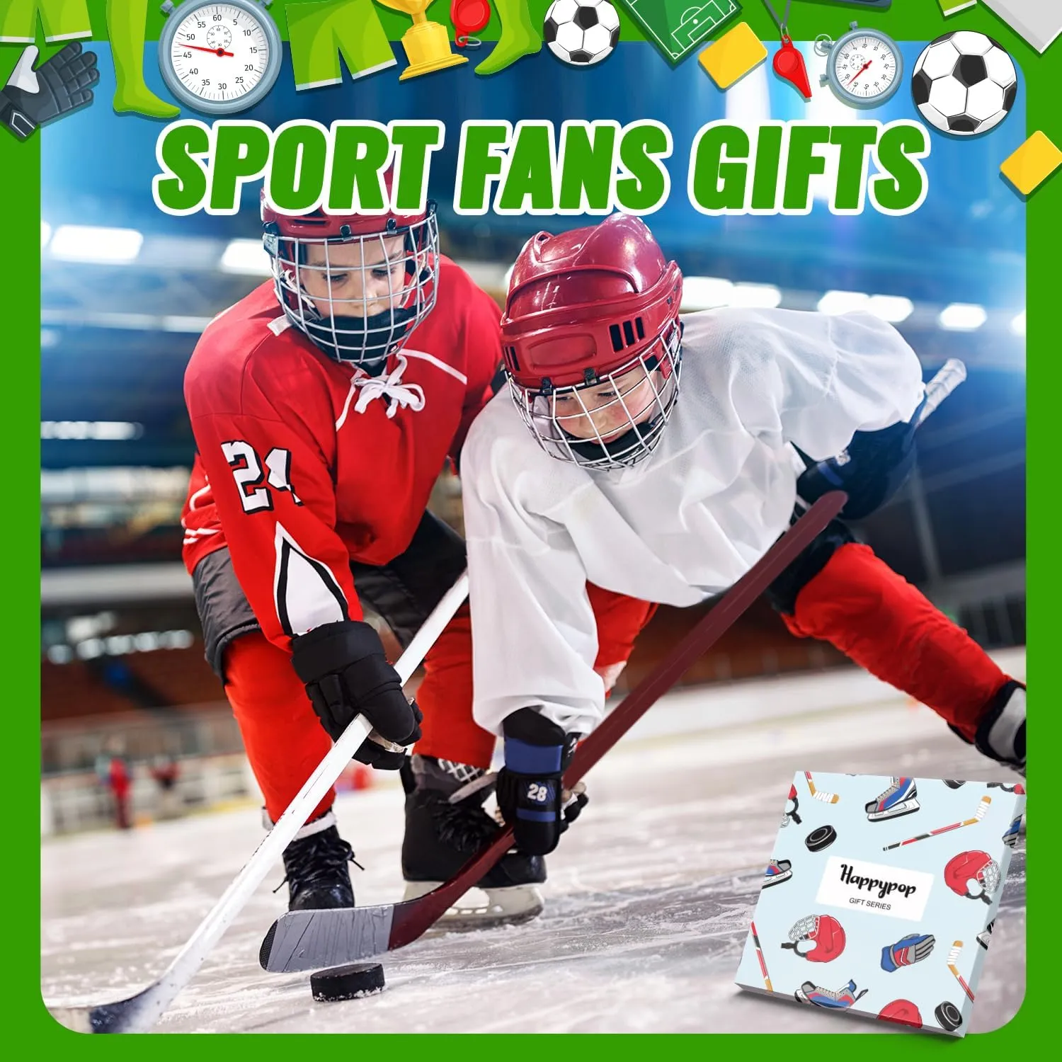HAPPYPOP Gifts For Kids Boys Girls - Basketball Baseball Hockey Football Softball Gifts, Skater Ballerina Socks