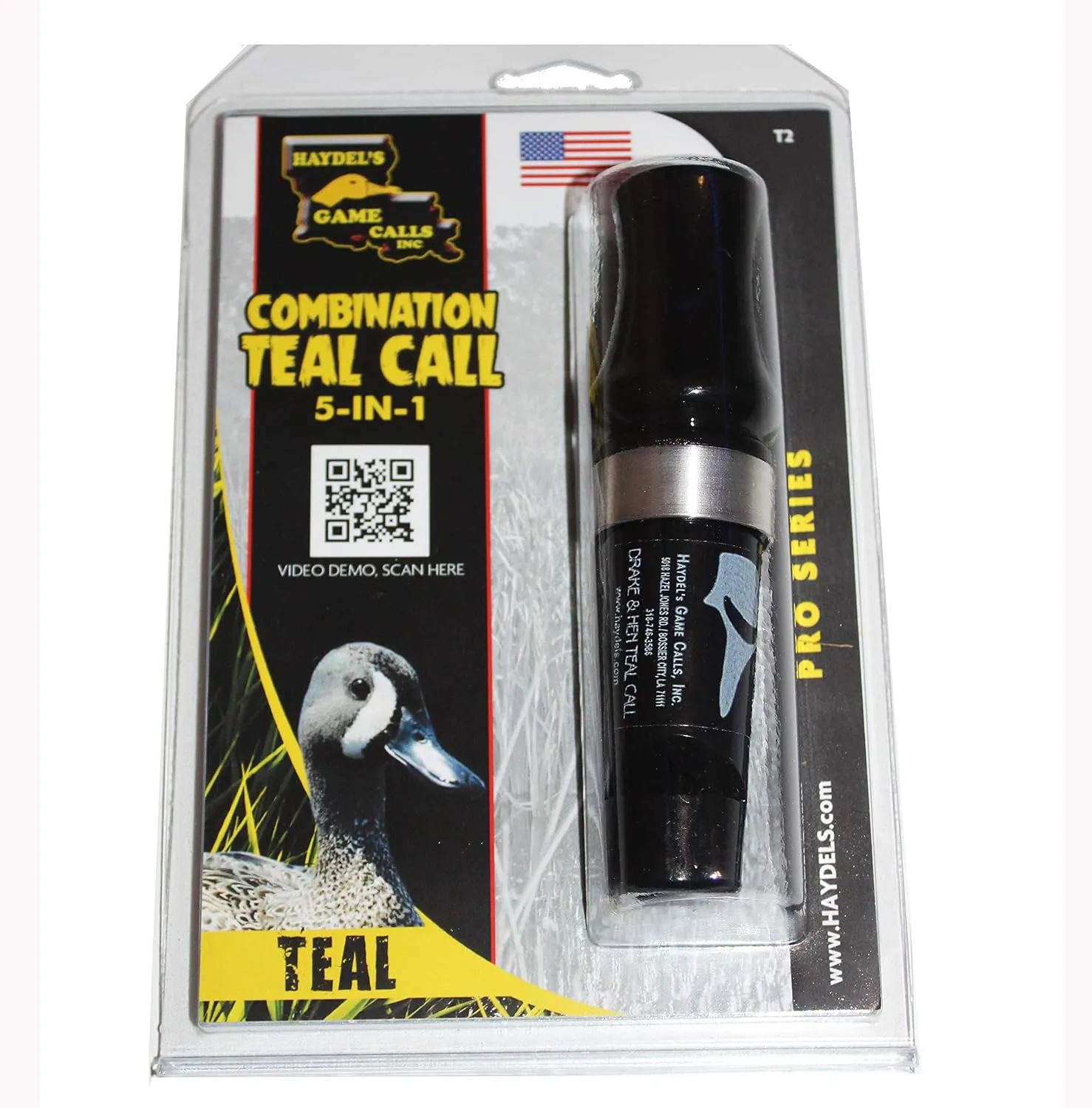 Haydel's Game Calls Inc. T2 - Combo Teal Duck Call for Hunting. 5 in 1 Combination Caller