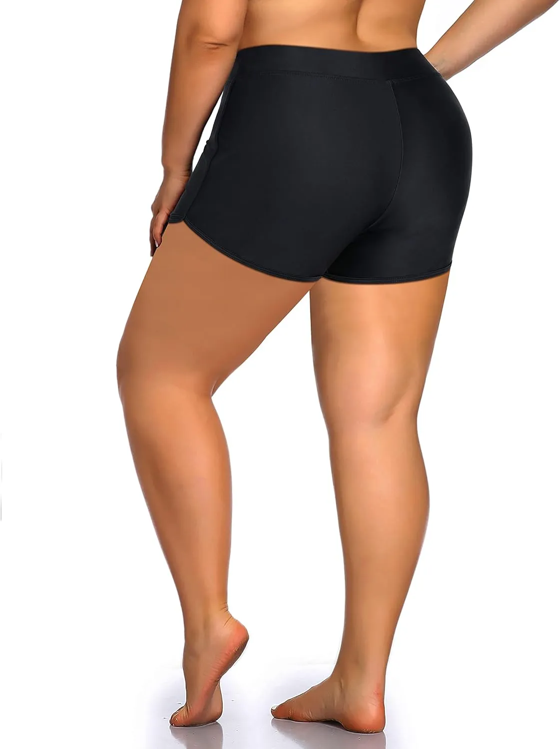 Holipick Plus Size Swim Shorts Women High Waisted Bathing Suit Bottoms Tummy Control Swim Shorts