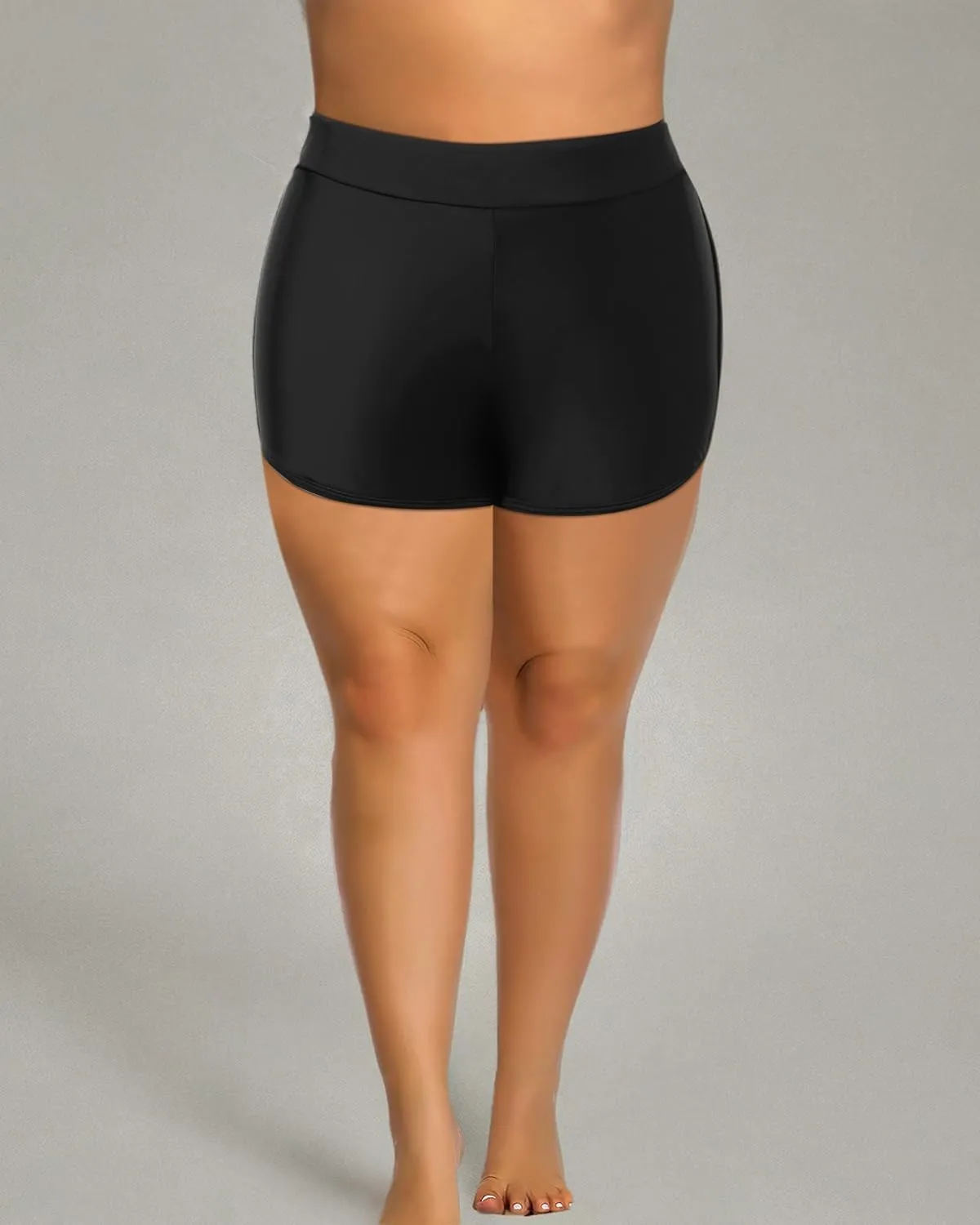 Holipick Plus Size Swim Shorts Women High Waisted Bathing Suit Bottoms Tummy Control Swim Shorts