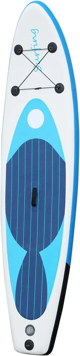 Inflatable Stand Up Paddle Board, Camouflage Print Adult Paddleboard, Single Layer PVC Paddle Board with Carry Bag, Hand Pump, Retractable Propeller, Removable Fin