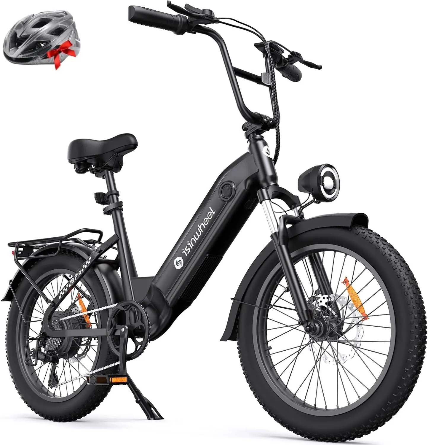 isinwheel U8 Electric Bike for Adults,1000W Peak Motor Ebike,Max 20/28MPH 75-105Miles Range Electric Bicycle,48V 13AH/18AH Battery Commuting 20" Step Thru Fat Tire Ebikes for Adults,7 Speed Gearing