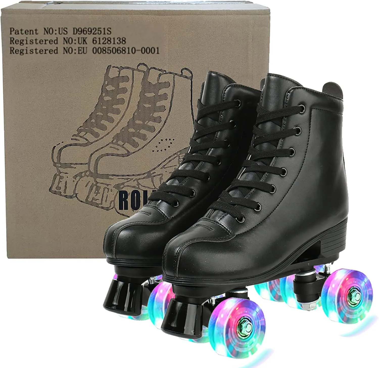 Jessie PU Leather Skates - Premium Adjustable Four-Wheel Roller Skates for Women, Men, Boys & Girls - Indoor & Outdoor