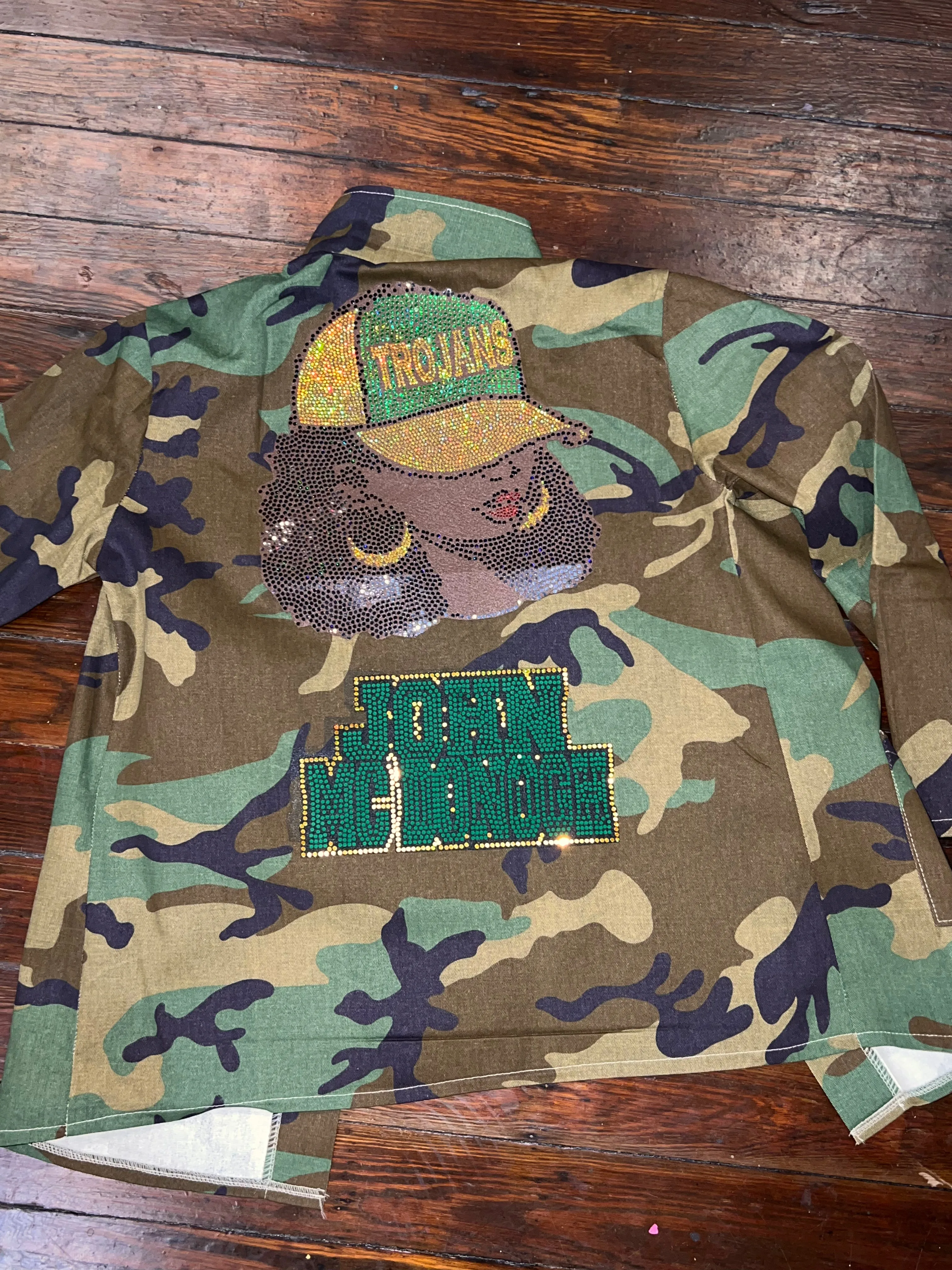 JOHN MCDONOGH HIGH SCHOOL CAMOUFLAGE BLING Patchwork JACKET
