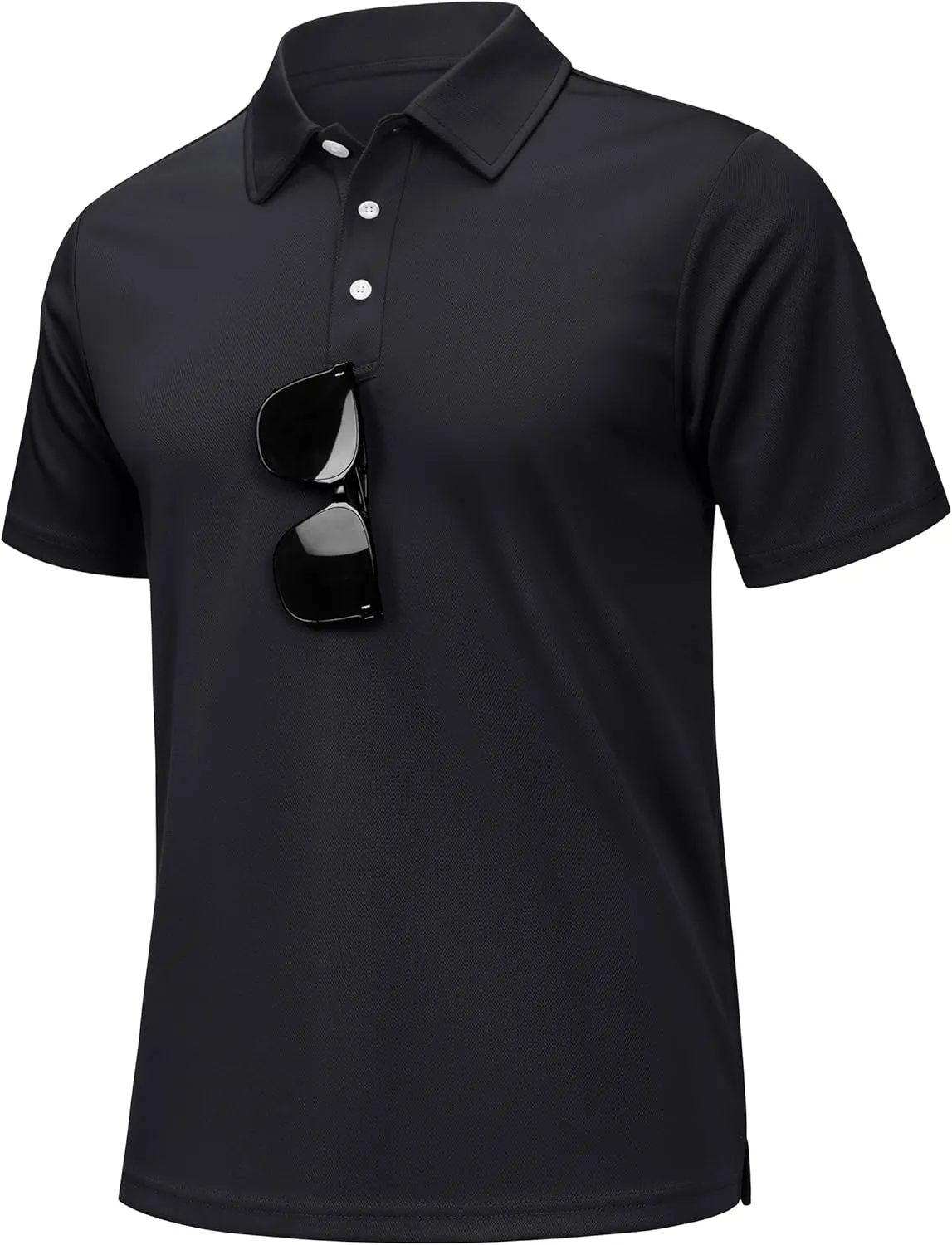 KEFITEVD Men's Polo Shirts Short Sleeve Dry Fit Collared T-Shirt Athletic Performance Polos for Running Golf Tennis