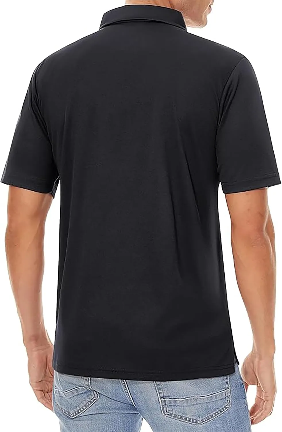 KEFITEVD Men's Polo Shirts Short Sleeve Dry Fit Collared T-Shirt Athletic Performance Polos for Running Golf Tennis