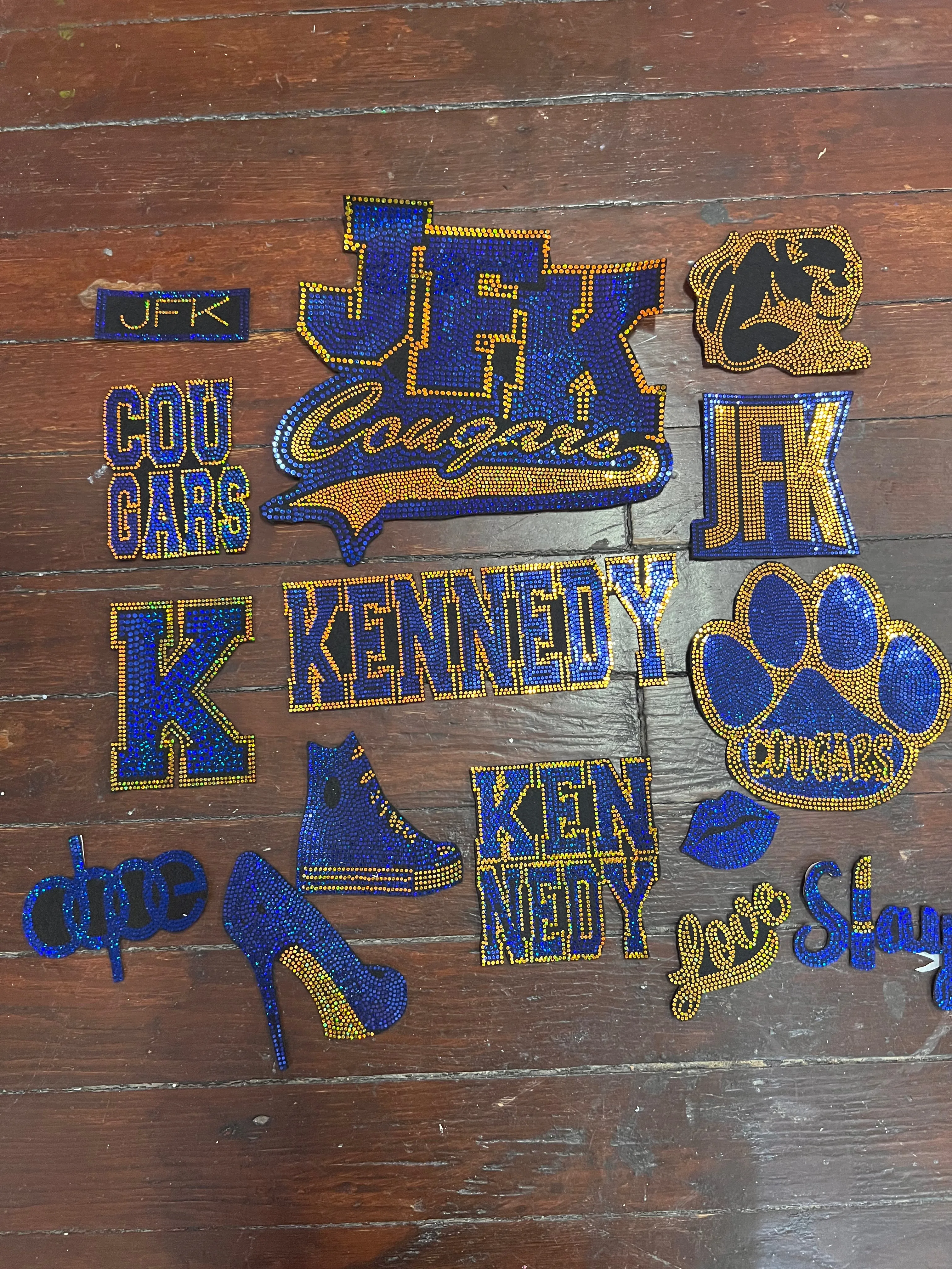 KENNEDY HIGH SCHOOL CAMOUFLAGE BLING Patchwork JACKET