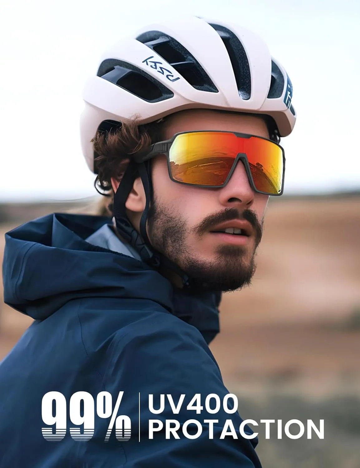 Lamicall XL Size Polarized Sports Sunglasses for Men Women, Large UV400 Protection Sun Glasses, Running Cycling Baseball