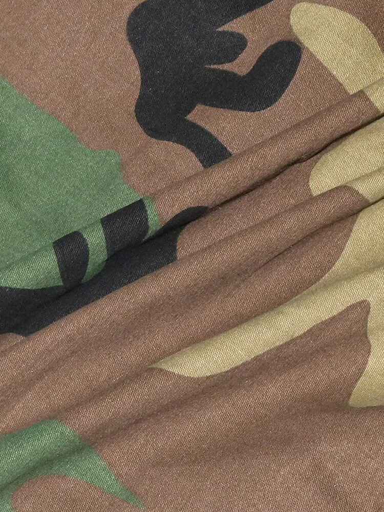 Long Sleeve Camouflage Printed Button Jackets
