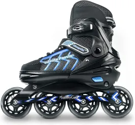 MammyGol Adjustable Inline Skates for Adults and Teen, Safe and Durable Roller Skates with Giant Wheels,High Performance Skates for Girls and Boys 9-11US