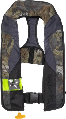 Momarsh Lifeline Auto Inflatable Personal Flotation Device 33g | Durable Waterfowl Hunting Life Jacket with Splash Proof Exterior Pockets, D-Ring Kill Switch and Minimal Profile (Optifade Timber)