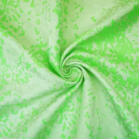Neon Green-White Polyester Abstract Camouflage Jacquard Woven Fabric