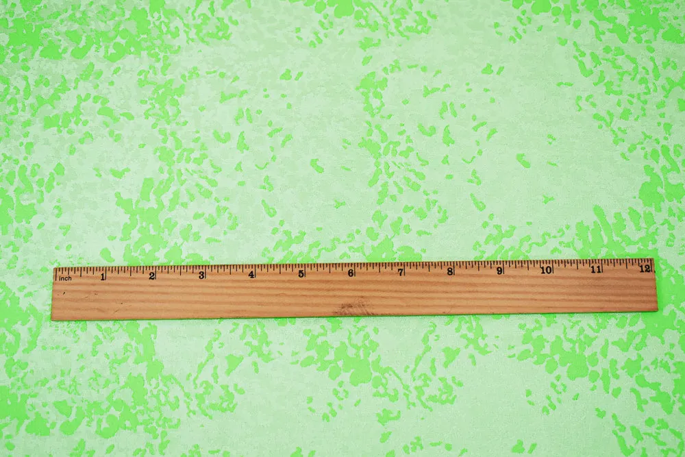 Neon Green-White Polyester Abstract Camouflage Jacquard Woven Fabric