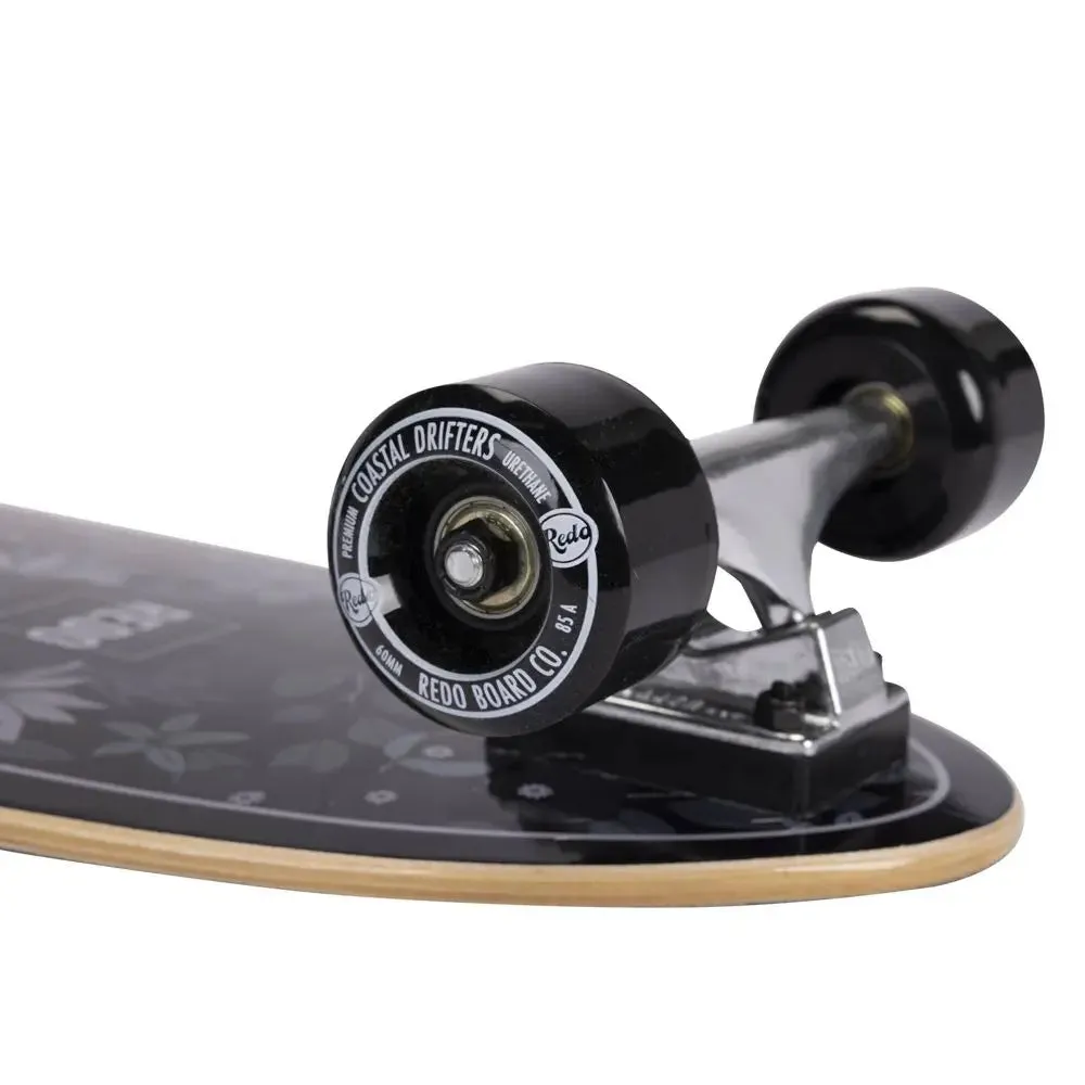 ReDo Skateboard Co. 24" Standard Skateboard - Black Floral