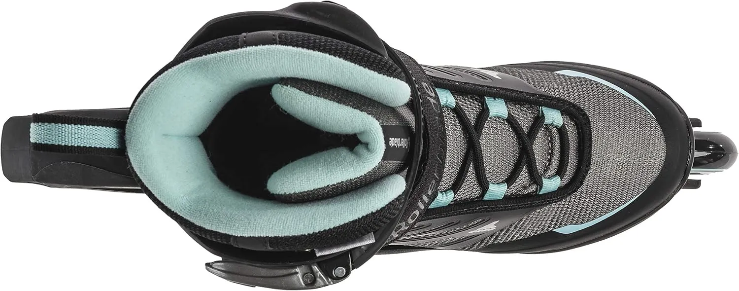 Rollerblade Zetrablade Women's Adult Fitness Inline Skate, Black and Light Blue, Performance Inline Skates