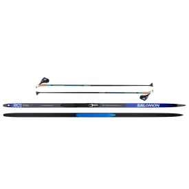 Salomon Beginner Classic Waxless Ski and Pole Bundle