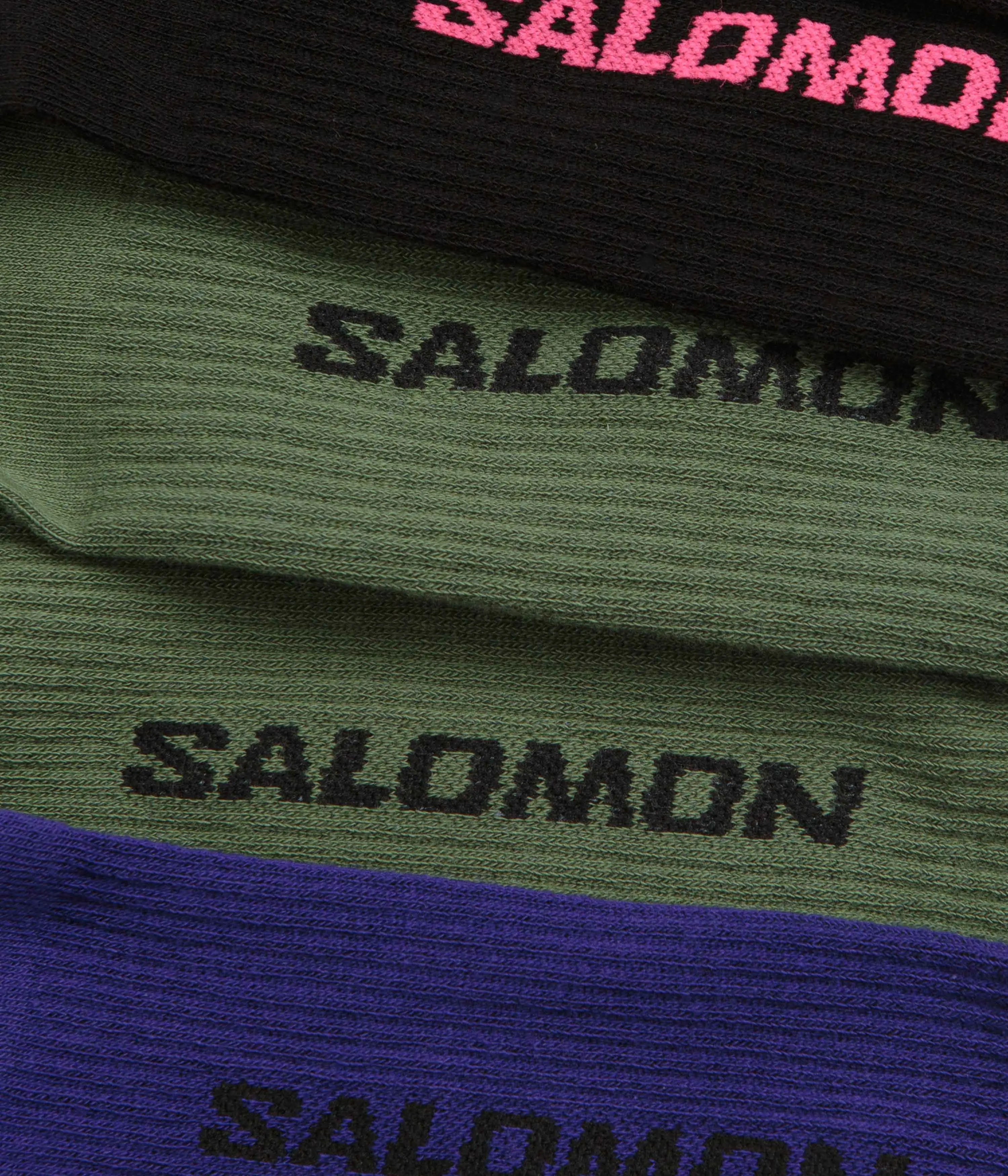 Salomon Everyday Crew Socks (3 Pack) - Liberty / Black / Deep Lichen Green