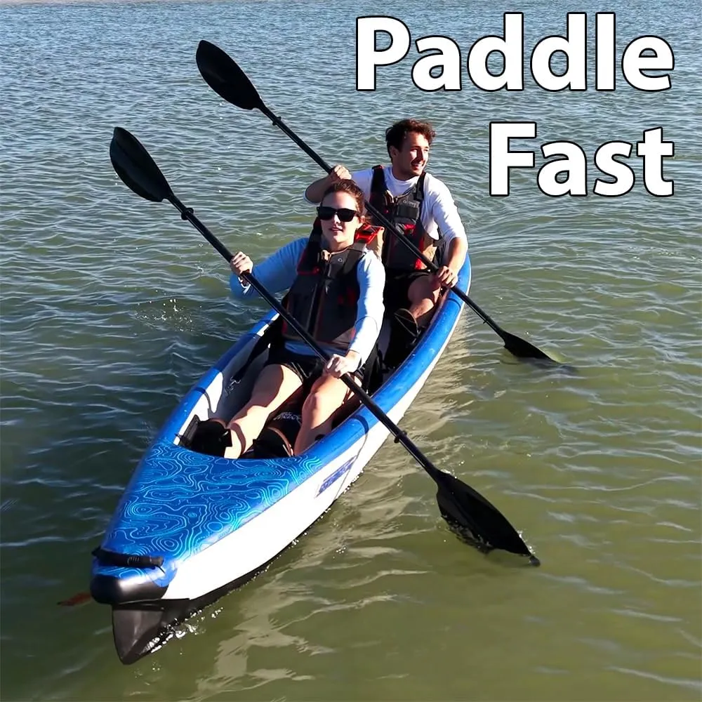 Sea Eagle RazorLite Inflatable Kayak - Lightweight, Drop Stitch, High Speed Touring Kayak - Solo or Tandem - Tall Back Seat(s), Paddle(s), Backpack, Skeg and Pump