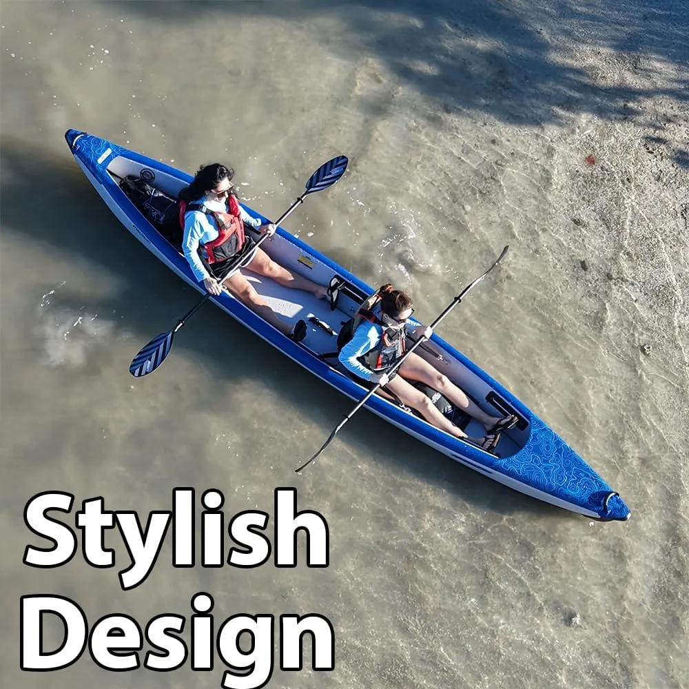 Sea Eagle RazorLite Inflatable Kayak - Lightweight, Drop Stitch, High Speed Touring Kayak - Solo or Tandem - Tall Back Seat(s), Paddle(s), Backpack, Skeg and Pump