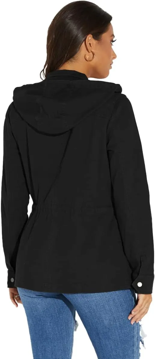 SheKiss Womens Camouflage Shacket Jacket Coats Fashion Fall Long Sleeve Zipper Canvas Camo Jackets with Pockets