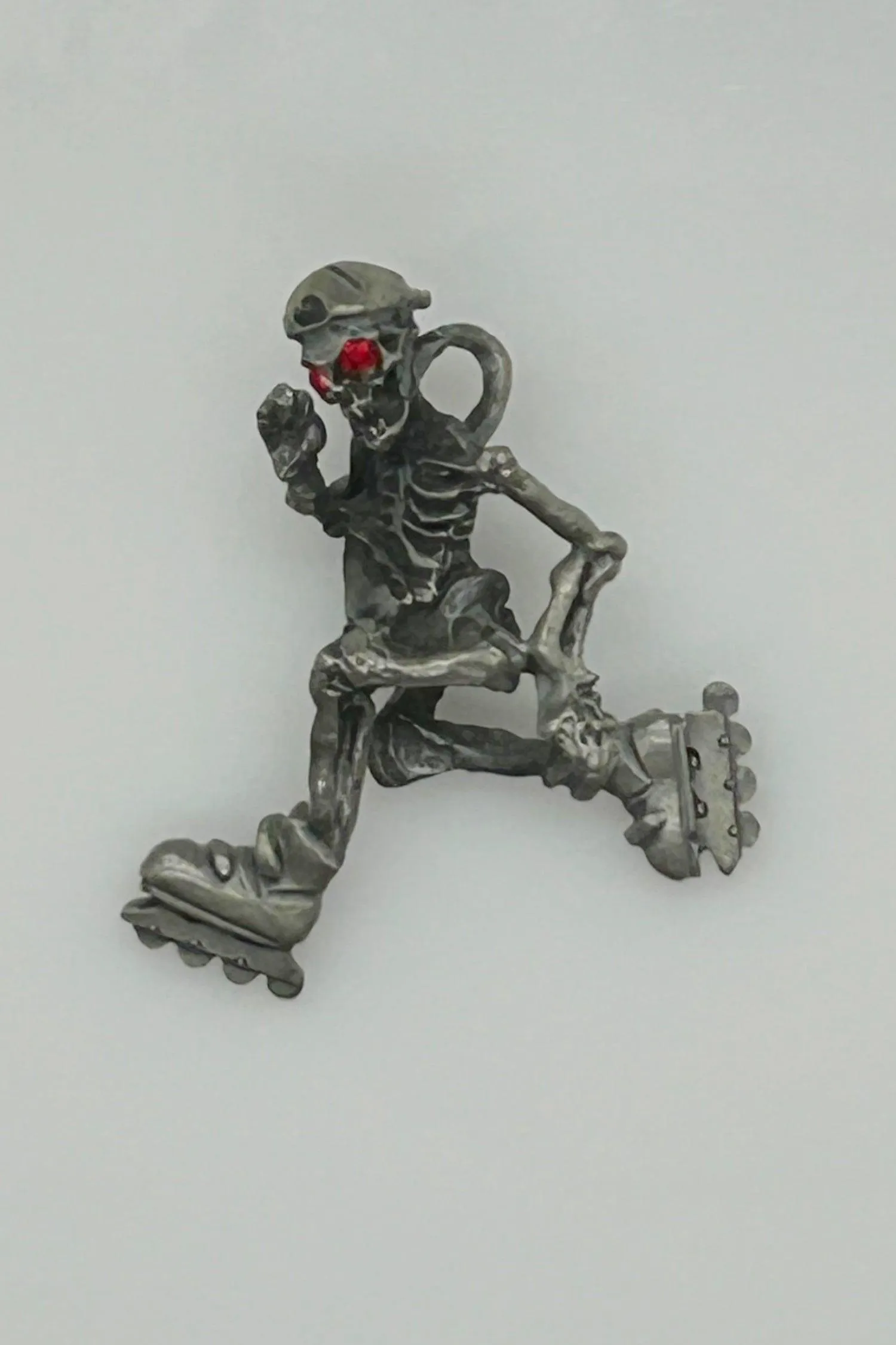 Skeleton with Red Eyes, on Rollerblades Pendant