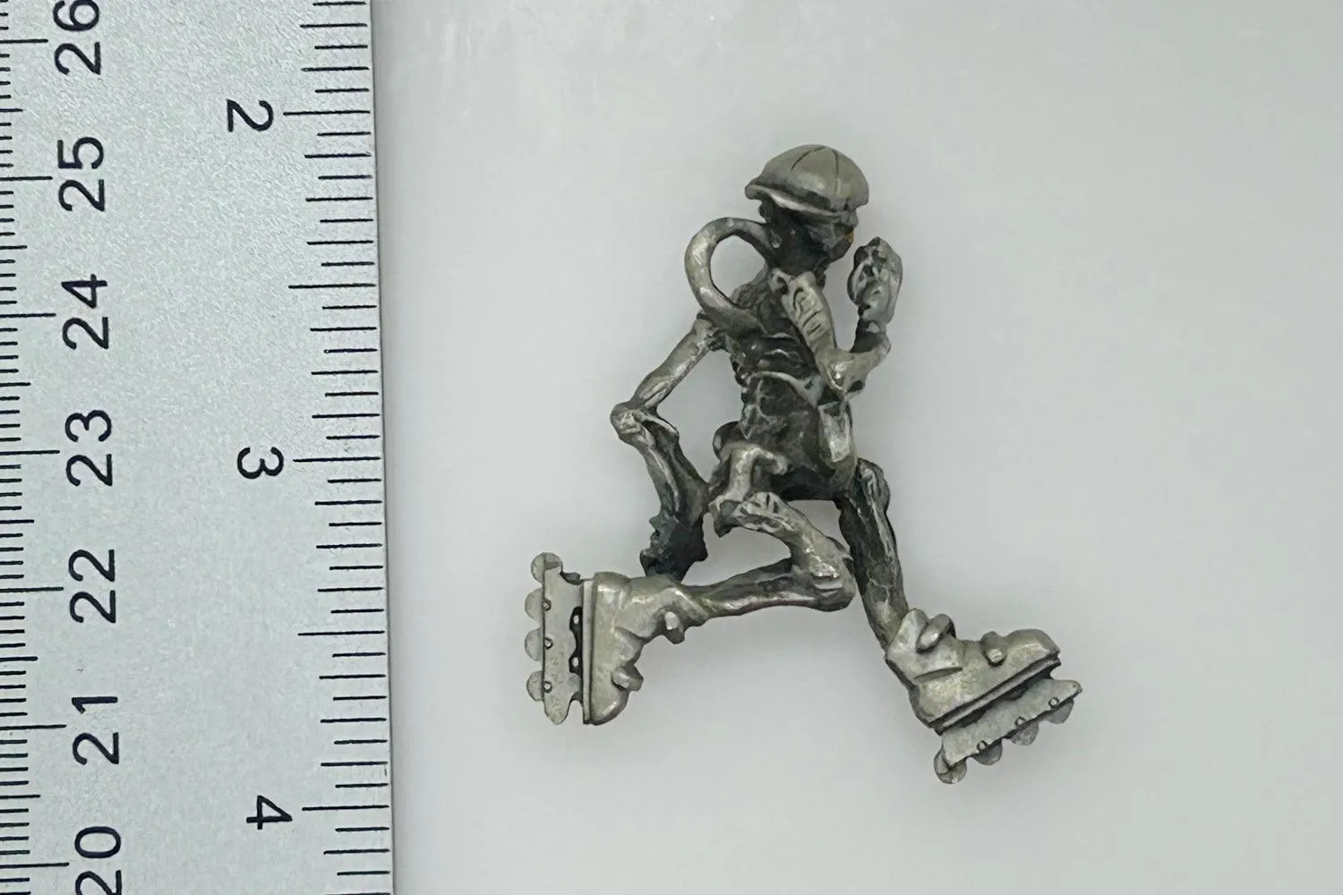 Skeleton with Red Eyes, on Rollerblades Pendant