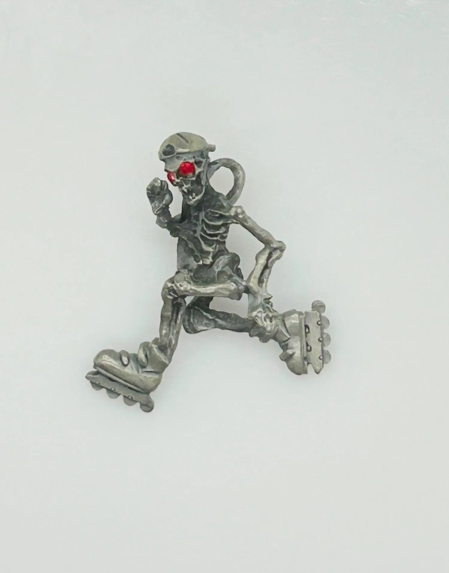 Skeleton with Red Eyes, on Rollerblades Pendant