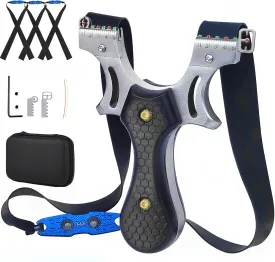 Slingshot, Stainless Steel Slingshots for Adults, Sling Shot for Hunting and Shooting Practice, Come with 3 pcs Flat Rubber Bands and a Storage Case